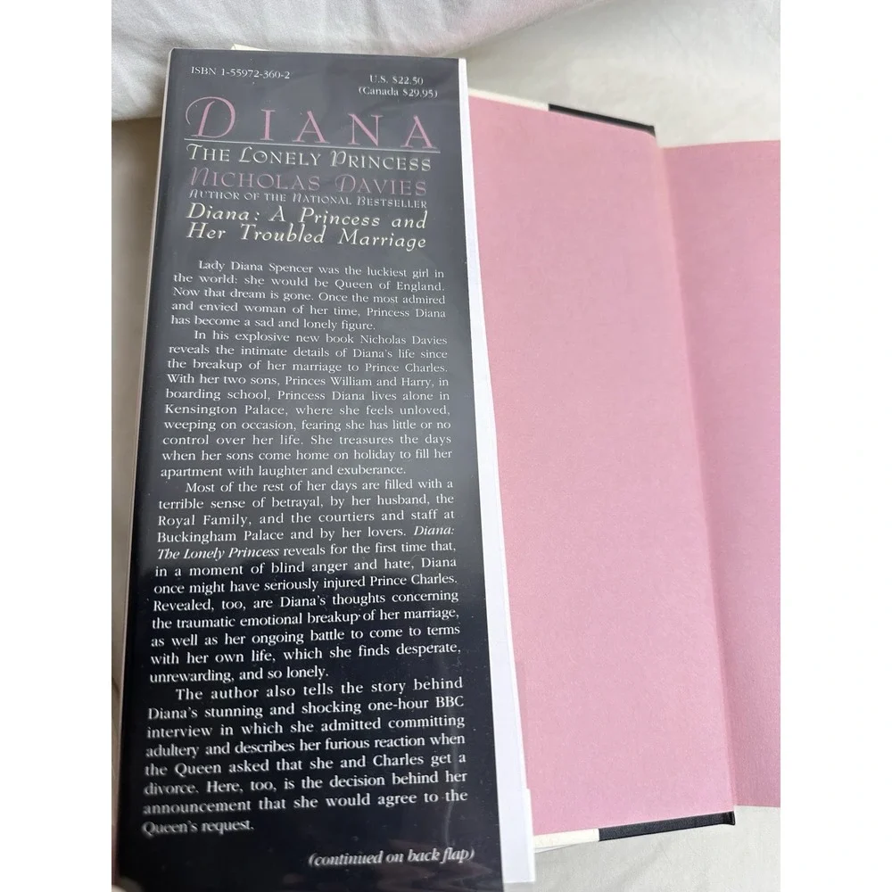 Diana The Lonely Princess Nicholas Davies‎ Hardcover Dust Jacket Royal Biography